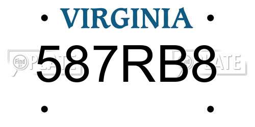 587RB8 Virginia License Plate