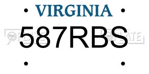 587RBS Virginia License Plate