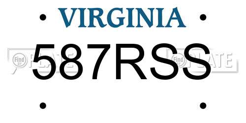 587RSS Virginia License Plate