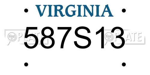 587S13 Virginia License Plate