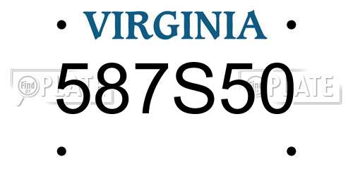 587S50 Virginia License Plate