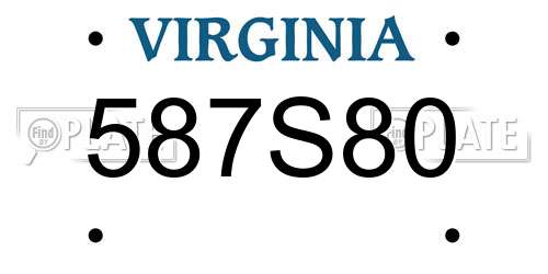 587S80 Virginia License Plate
