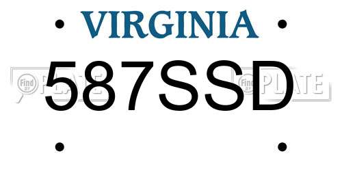 587SSD Virginia License Plate