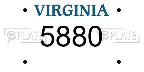 5880 Virginia License Plate