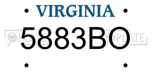 5883BO Virginia License Plate
