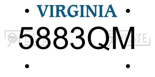 5883QM Virginia License Plate