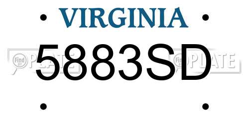 5883SD Virginia License Plate