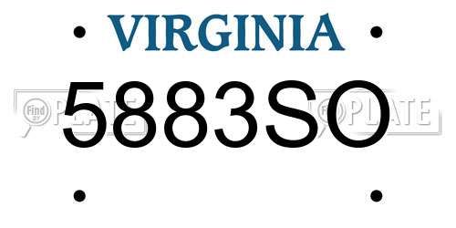 5883SO Virginia License Plate