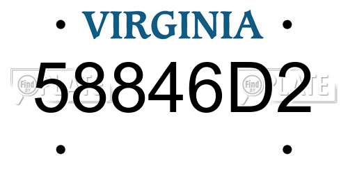 58846D2 Virginia License Plate
