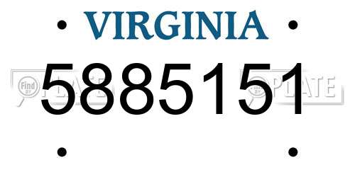 5885151 Virginia License Plate