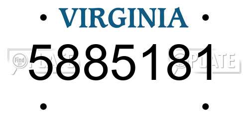 5885181 Virginia License Plate