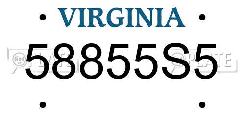 58855S5 Virginia License Plate