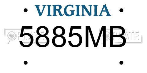 5885MB Virginia License Plate