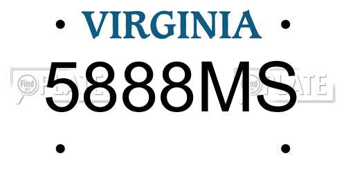 5888MS Virginia License Plate