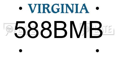 588BMB Virginia License Plate