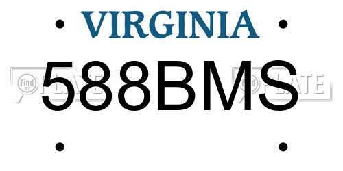 588BMS Virginia License Plate