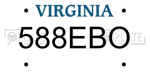 588EBO Virginia License Plate
