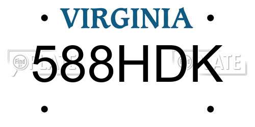 588HDK Virginia License Plate