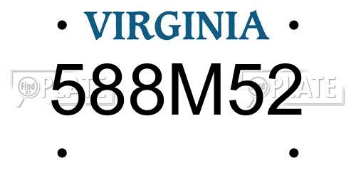 588M52 Virginia License Plate