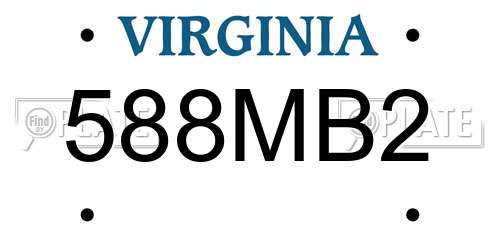 588MB2 Virginia License Plate
