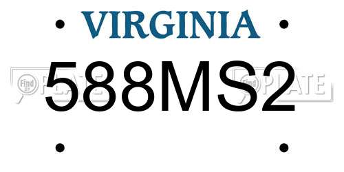 588MS2 Virginia License Plate