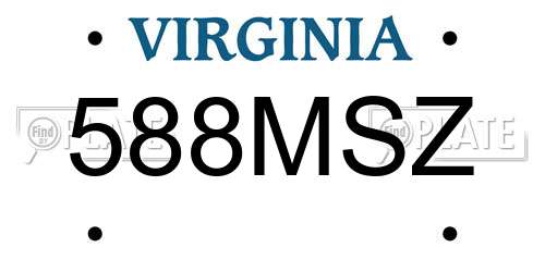 588MSZ Virginia License Plate
