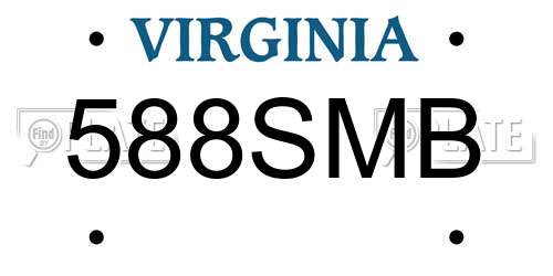 588SMB Virginia License Plate