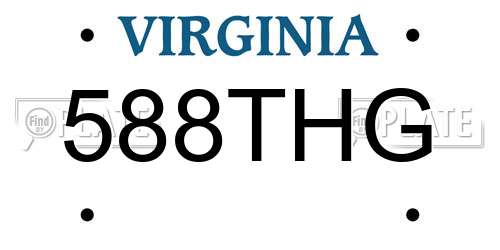 588THG Virginia License Plate