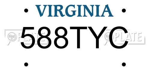 588TYC Virginia License Plate