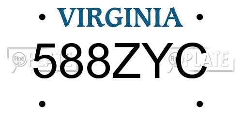 588ZYC Virginia License Plate