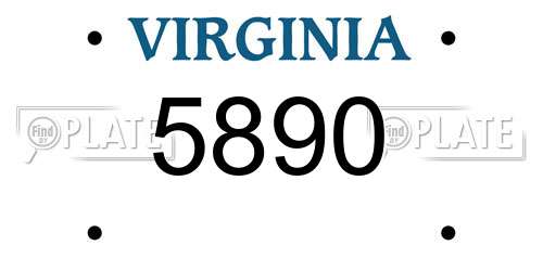 5890 Virginia License Plate
