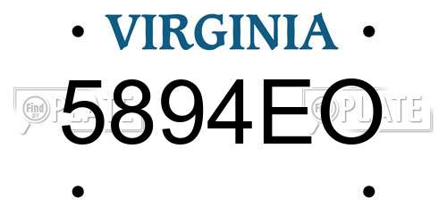 5894EO Virginia License Plate