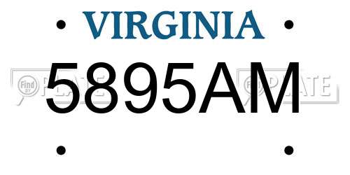 5895AM Virginia License Plate