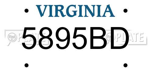 5895BD Virginia License Plate