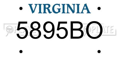 5895BO Virginia License Plate