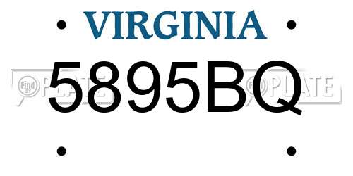 5895BQ Virginia License Plate