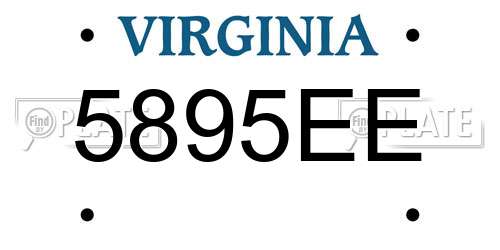 5895EE Virginia License Plate