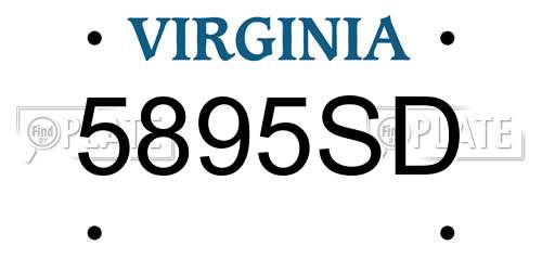 5895SD Virginia License Plate