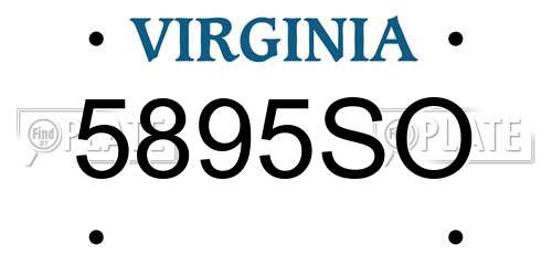 5895SO Virginia License Plate