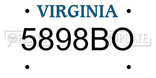 5898BO Virginia License Plate
