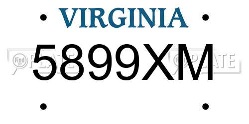 5899XM Virginia License Plate