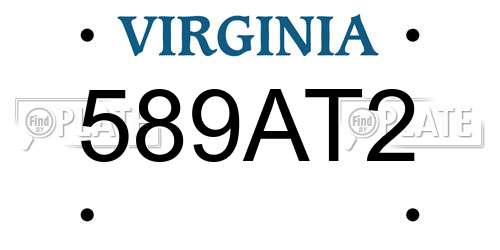 589AT2 Virginia License Plate