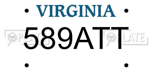 589ATT Virginia License Plate
