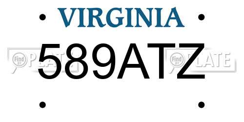 589ATZ Virginia License Plate