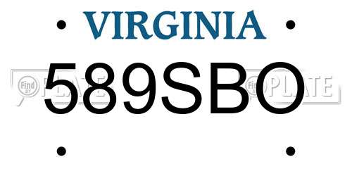 589SBO Virginia License Plate