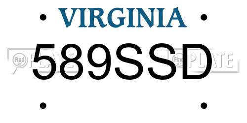 589SSD Virginia License Plate