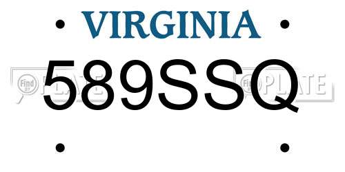 589SSQ Virginia License Plate