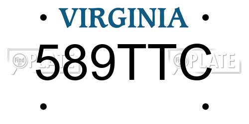 589TTC Virginia License Plate