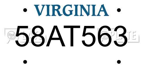 58AT563 Virginia License Plate