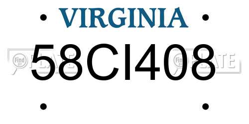 58CI408 Virginia License Plate